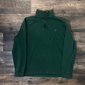 Vintage green polo 1/4 zip up jacket size medium